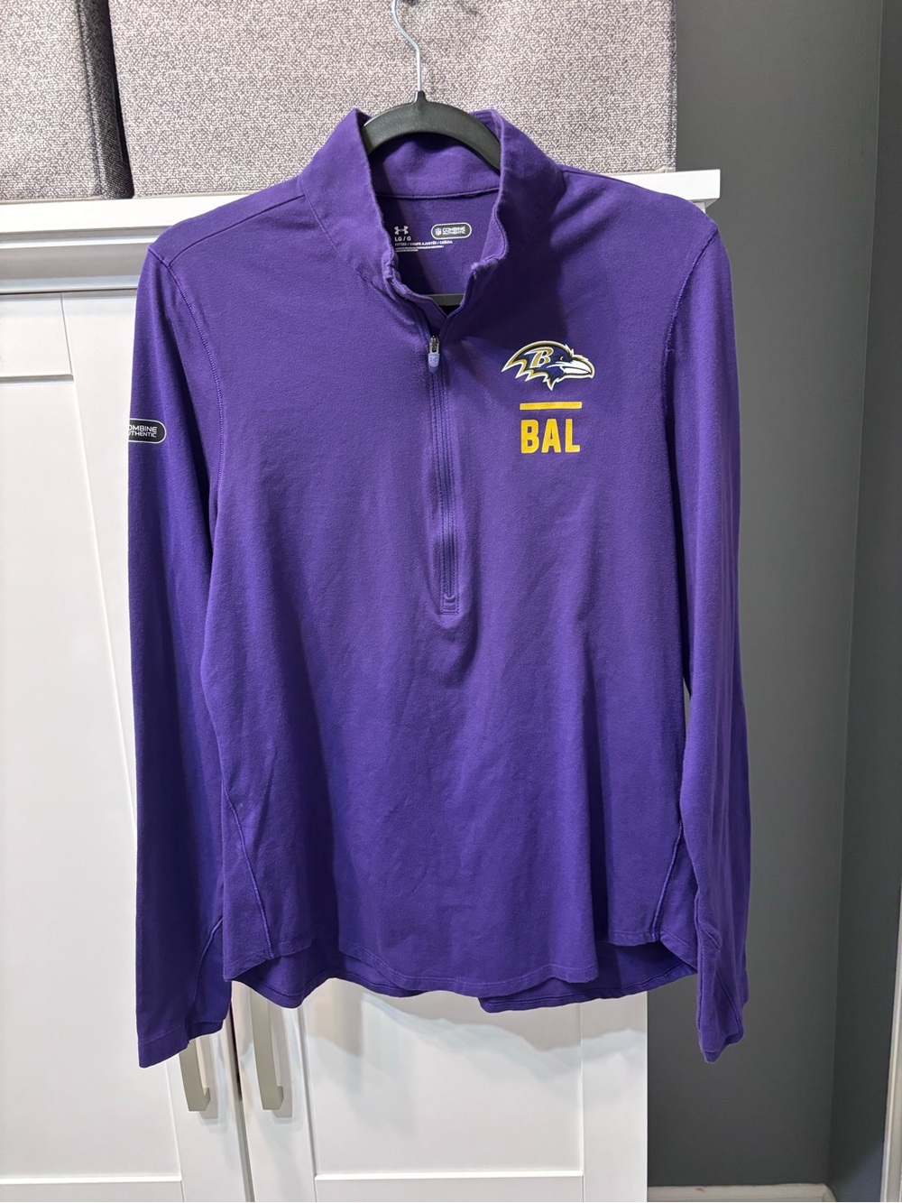 NFL Under Armour Baltimore Ravens Combine Authentic 1/4 Zip Pullover Women's L